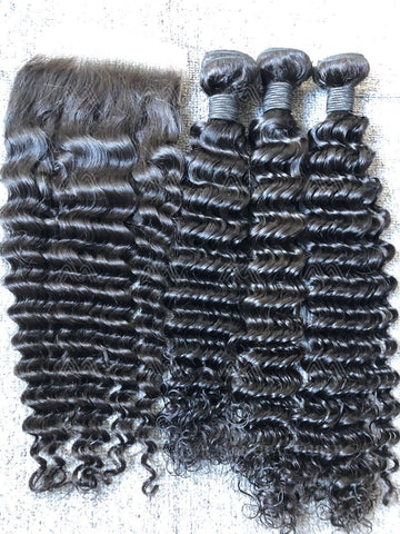 Raw 3-Bundle Deal + 13X4 HD Frontal (Yummy Curl/Loose Deep Wave)