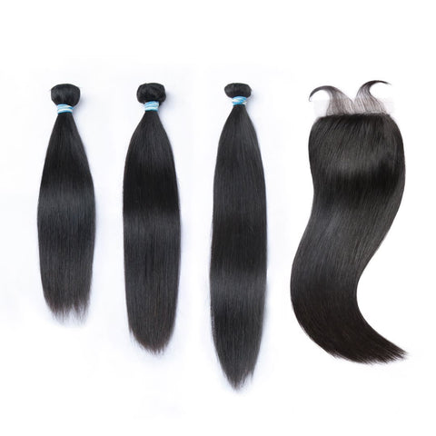 Virgin Bundle + Closure Deals (Body Wave/Straight/Loose Deep Wave)